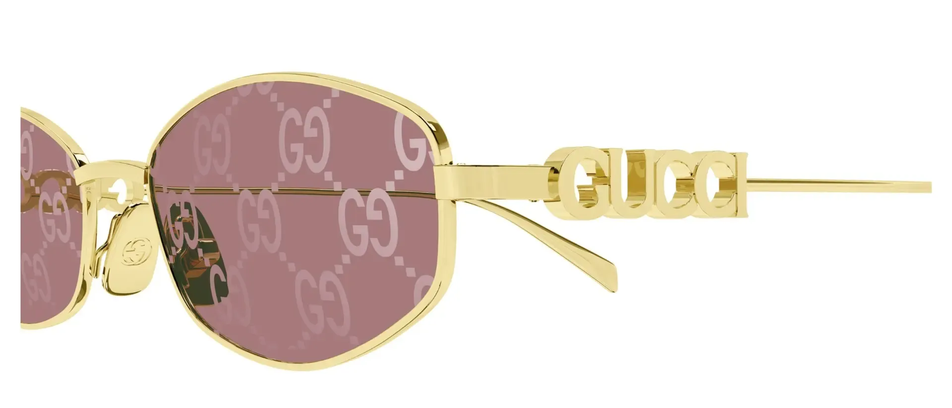 Dodatni prikaz 3: Gucci GG1802S 002 ženske sunčane naočale – okvir u zlatnoj boji i leće u crvenoj boji