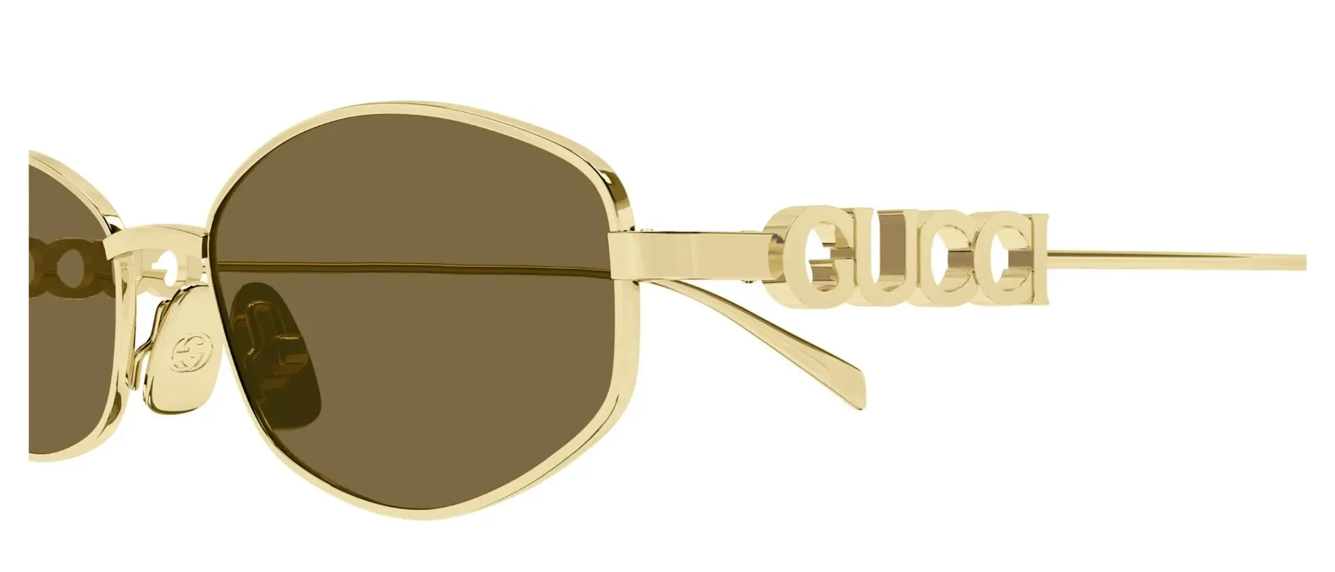 Dodatni prikaz 3: Gucci GG1802S 005 ženske sunčane naočale – okvir u zlatnoj boji i leće u smeđoj boji