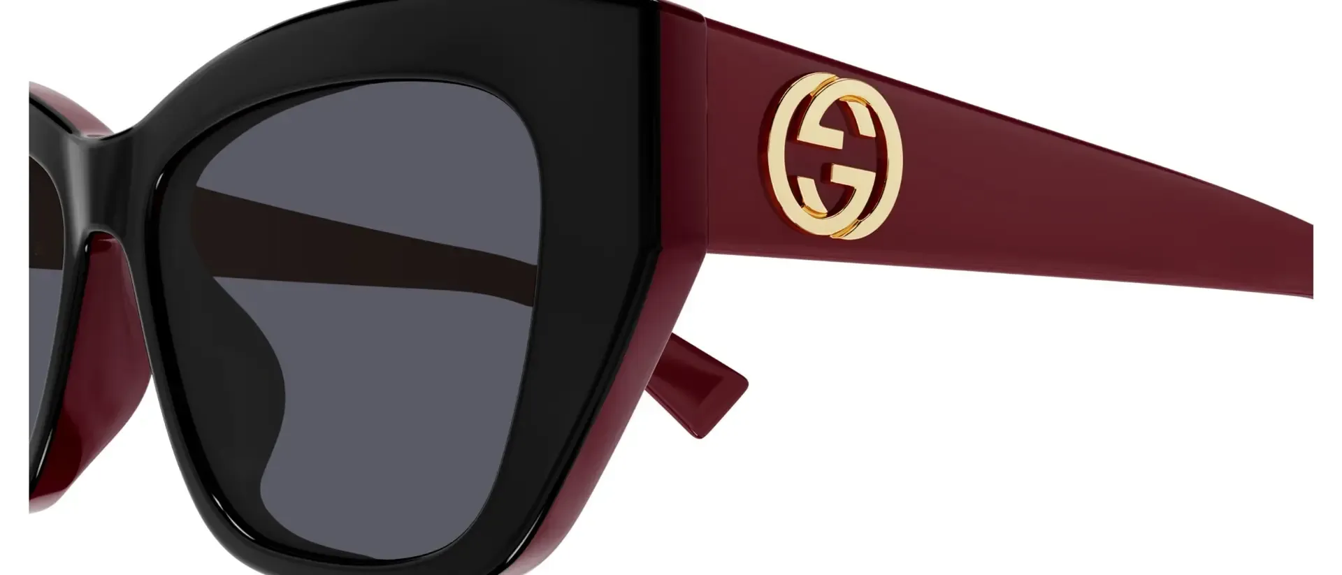 Dodatni prikaz 3: Gucci GG1844SA 004 ženske sunčane naočale – okvir u crnoj i crvenoj boji i leće u sivoj boji