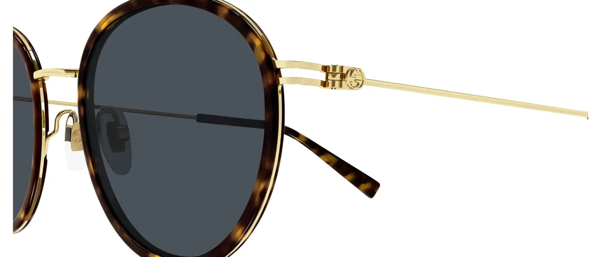 Dodatni prikaz 3: Gucci GG1849S 002 ženske sunčane naočale – okvir Havana uzorka u zlatnoj i smeđoj boji i leće u plavoj boji