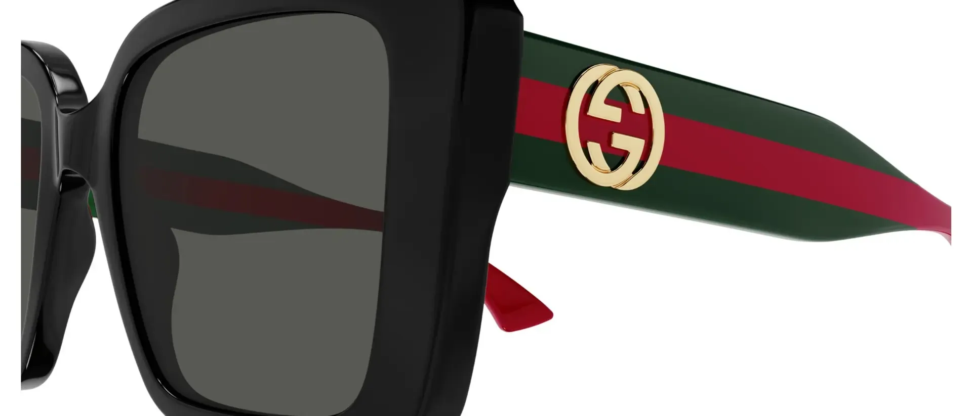 Dodatni prikaz 3: Gucci GG1861S 001 ženske sunčane naočale – okvir u zelenoj i crnoj boji i leće u sivoj boji
