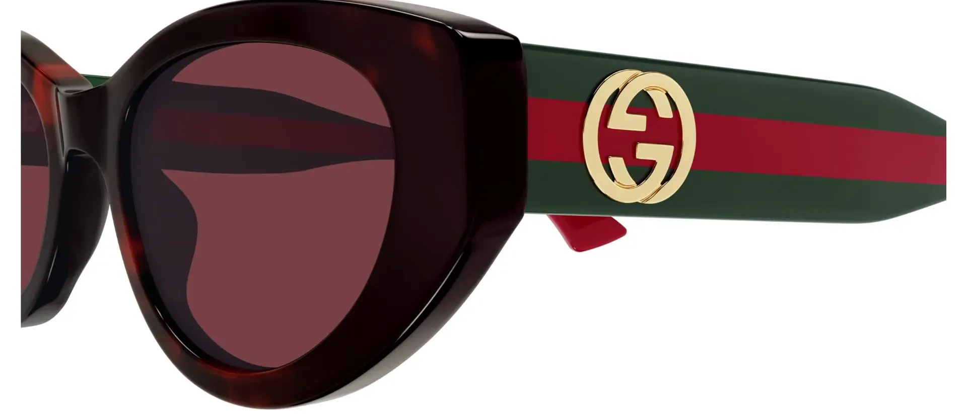Dodatni prikaz 3: Gucci GG1862S 003 ženske sunčane naočale – okvir Havana uzorka u smeđoj i zelenoj boji i leće u crvenoj boji