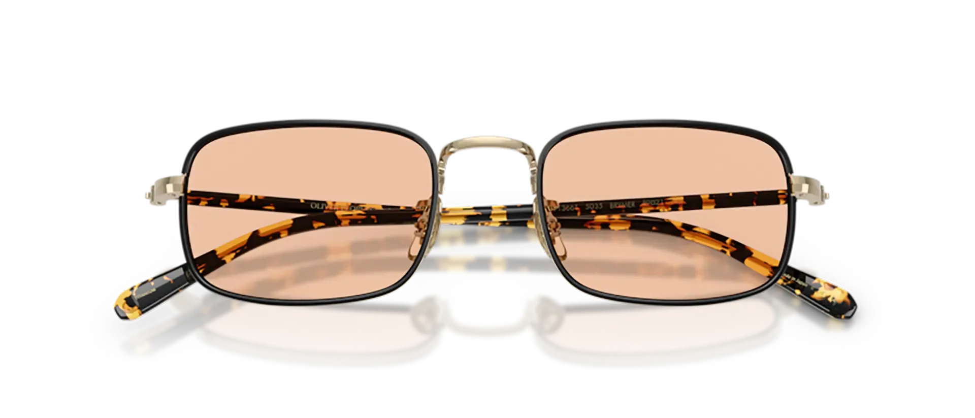 Dodatni prikaz 6: Oliver Peoples OV1366T 5035 uniseks sunčane naočale – okvir u zlatnoj i crnoj boji i leće u smeđoj boji