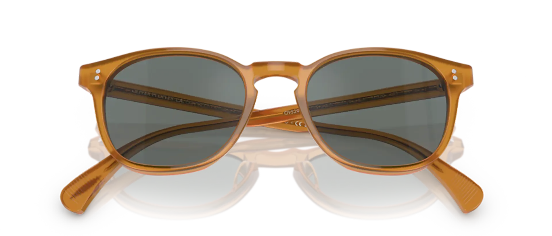 Dodatni prikaz 6: Oliver Peoples OV5298SU 1578W5 uniseks sunčane naočale – okvir u žutoj i smeđoj boji i leće u plavoj boji