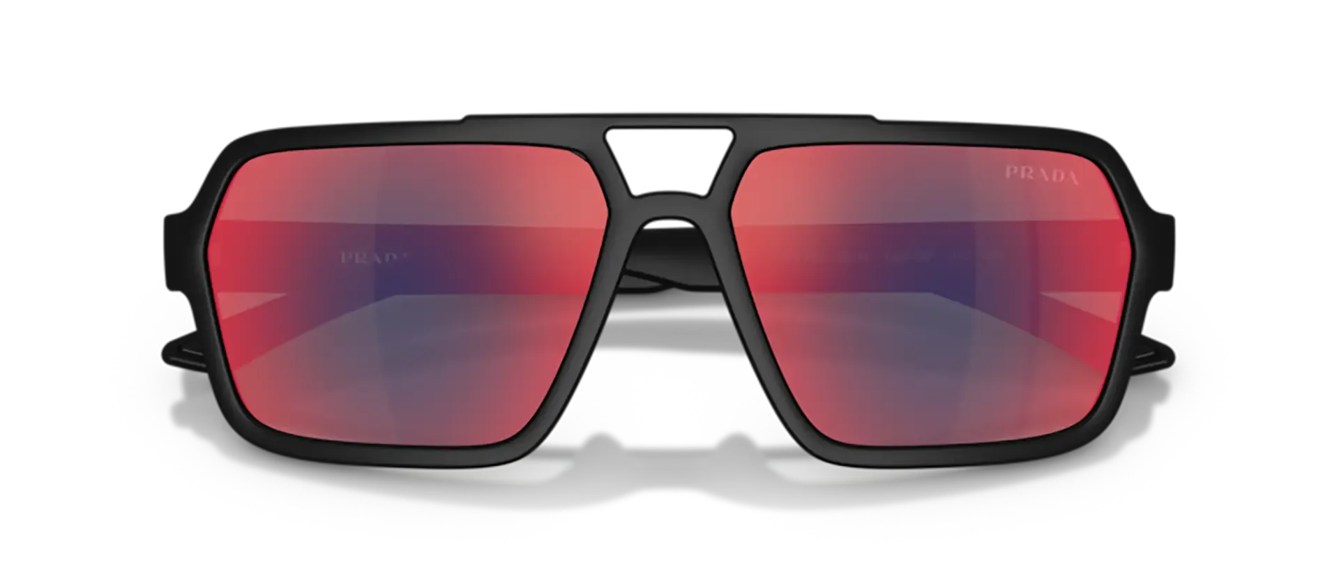 Dodatni prikaz 5: Prada Linea Rossa PS A06S DG008F muške sunčane naočale – okvir u crnoj boji i leće u plavoj, sivoj i crvenoj boji