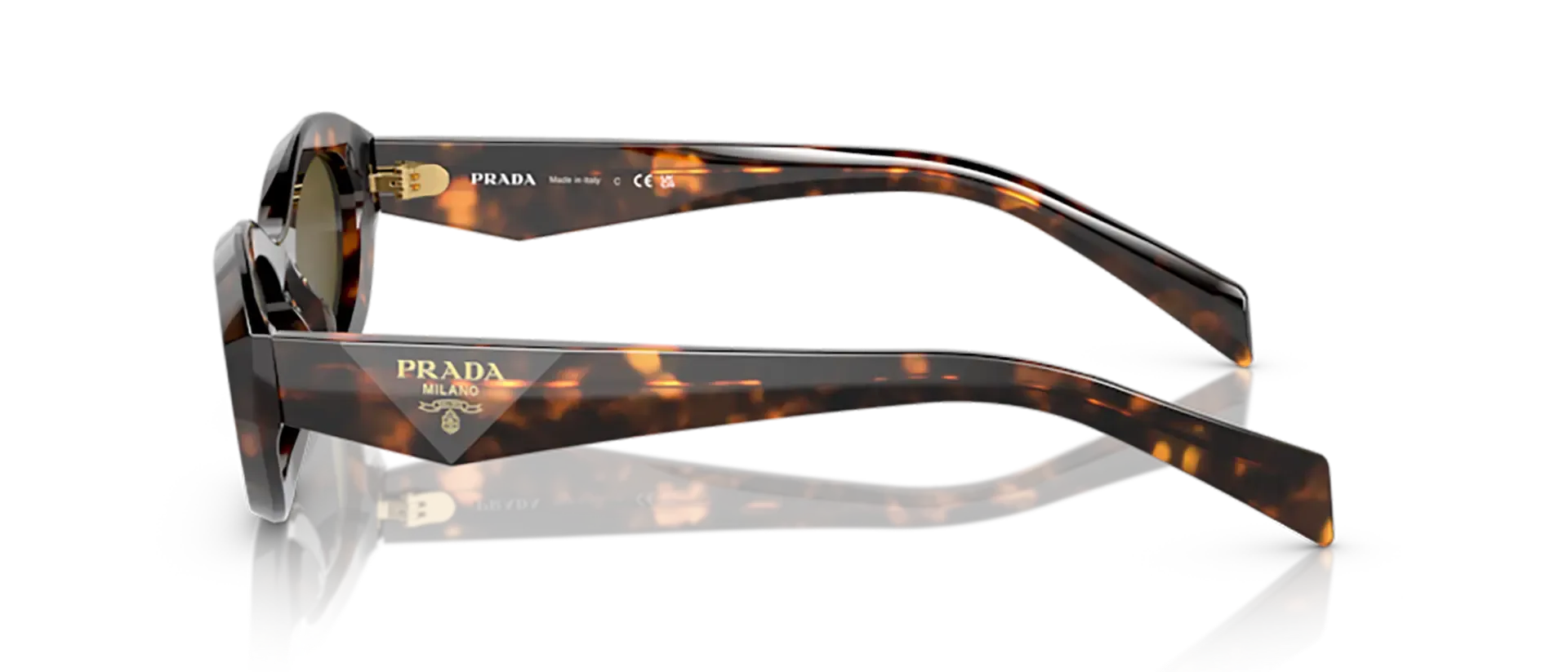 Dodatni prikaz 3: Prada PR 26ZS 14L09Z ženske sunčane naočale – okvir u smeđoj i crnoj boji i leće u smeđoj boji