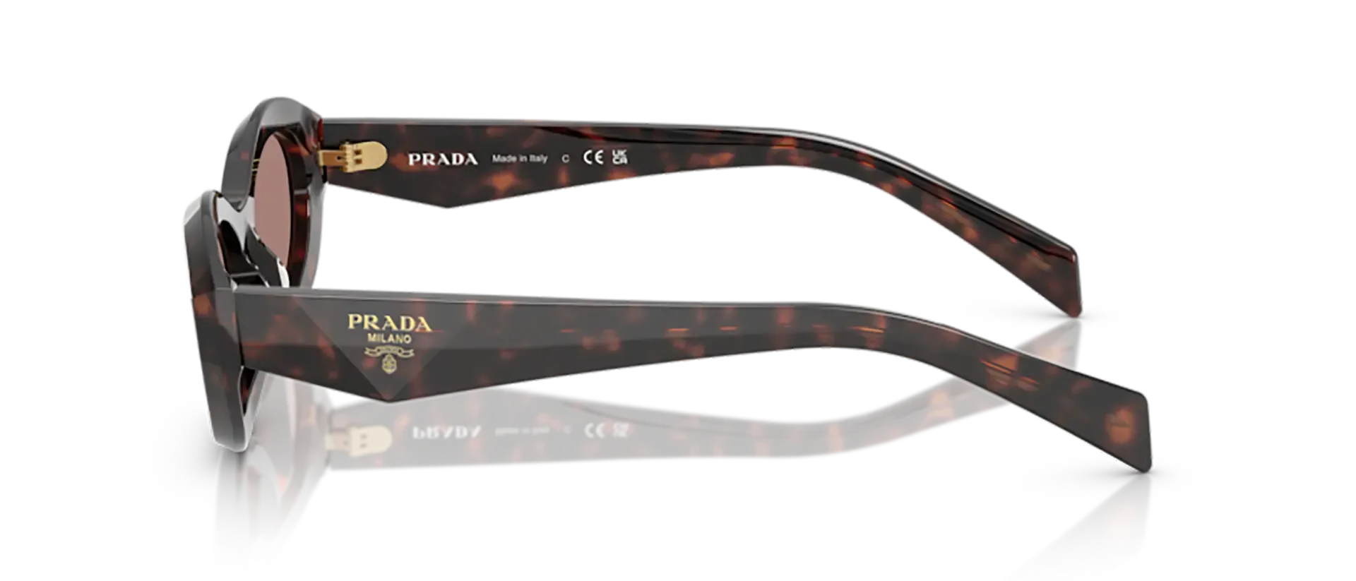 Dodatni prikaz 3: Prada PR 26ZS 17N60B ženske sunčane naočale – okvir u smeđoj i crnoj boji i leće u smeđoj boji