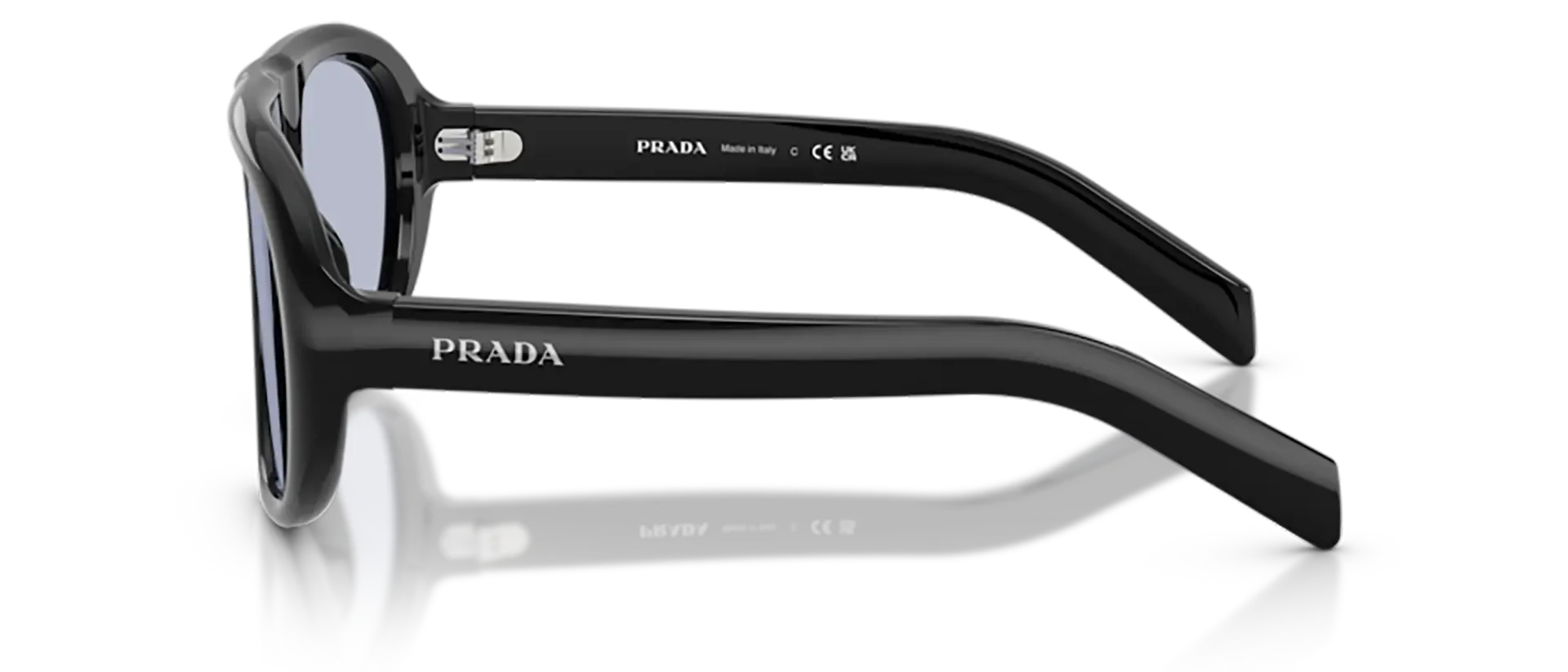 Dodatni prikaz 3: Prada PR C05S 16K30X ženske sunčane naočale – okvir u crnoj boji i leće u plavoj boji