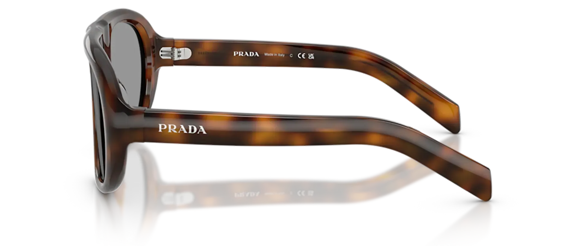 Dodatni prikaz 3: Prada PR C05S 20D50Q ženske sunčane naočale – okvir u smeđoj i crnoj boji i leće u sivoj boji