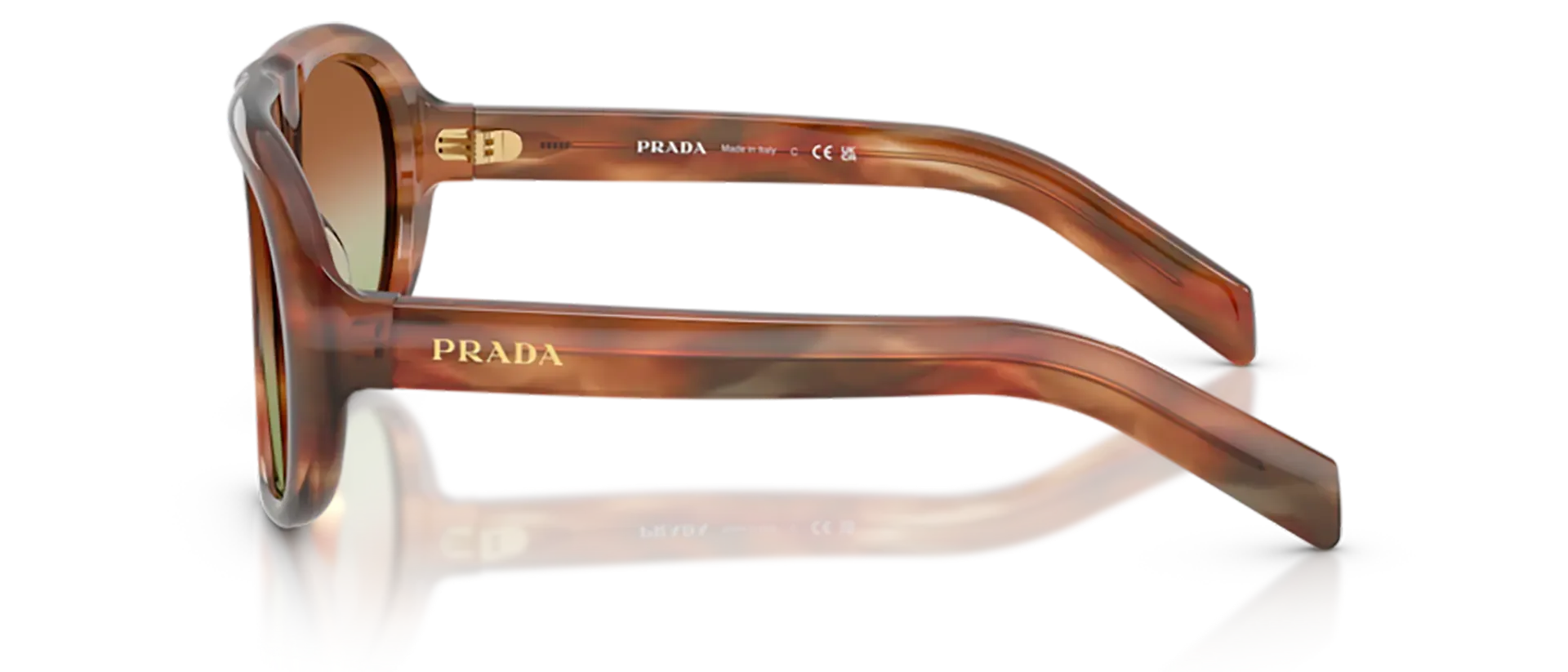 Dodatni prikaz 3: Prada PR C05S 24G70T ženske sunčane naočale – okvir u smeđoj boji i leće u smeđoj i zelenoj boji