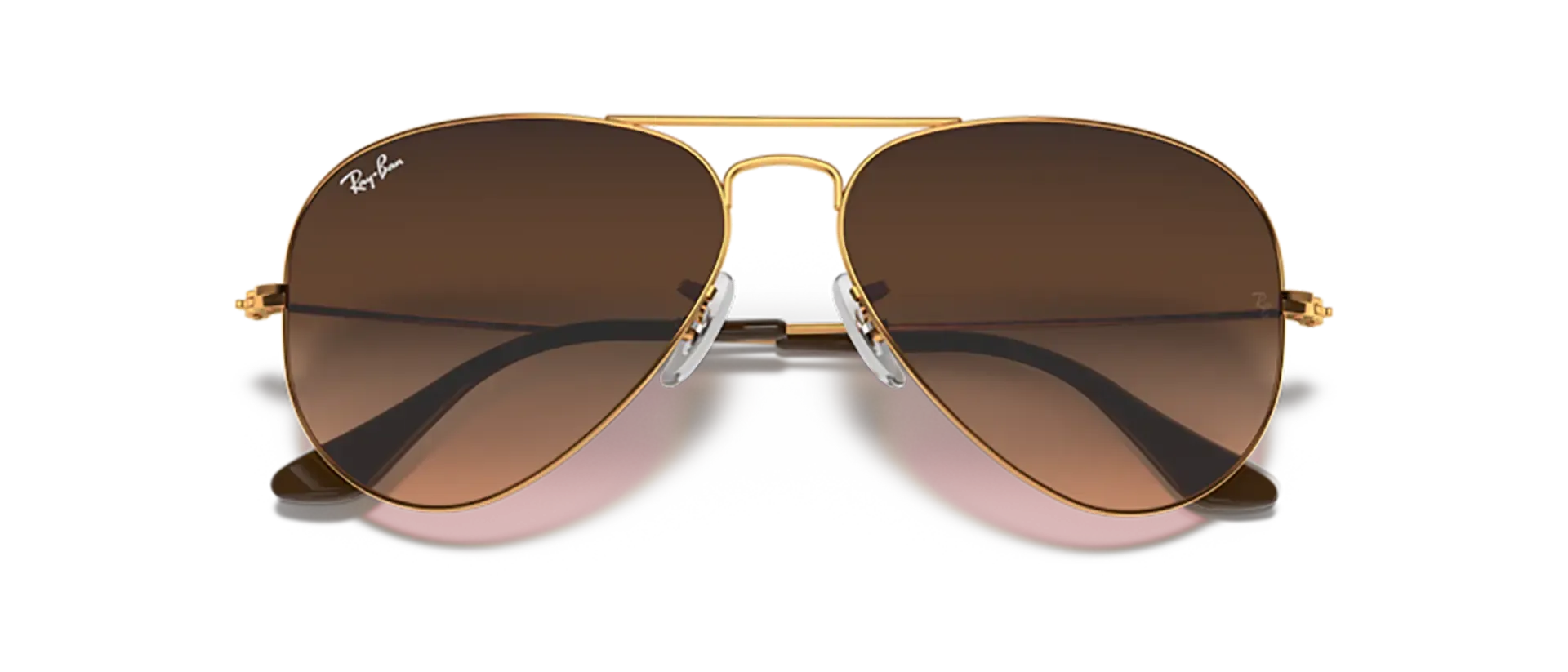 Dodatni prikaz 6: Ray-Ban Aviator large metal RB3025 9001A5 uniseks sunčane naočale – okvir u smeđoj boji i leće u smeđoj i ružičastoj boji