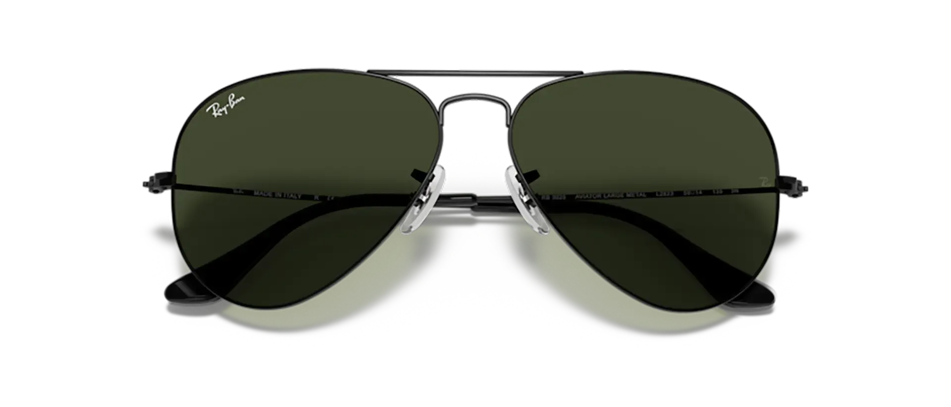 Dodatni prikaz 6: Ray-Ban Aviator large metal RB3025 L2823 uniseks sunčane naočale – okvir u crnoj boji i leće u zelenoj boji