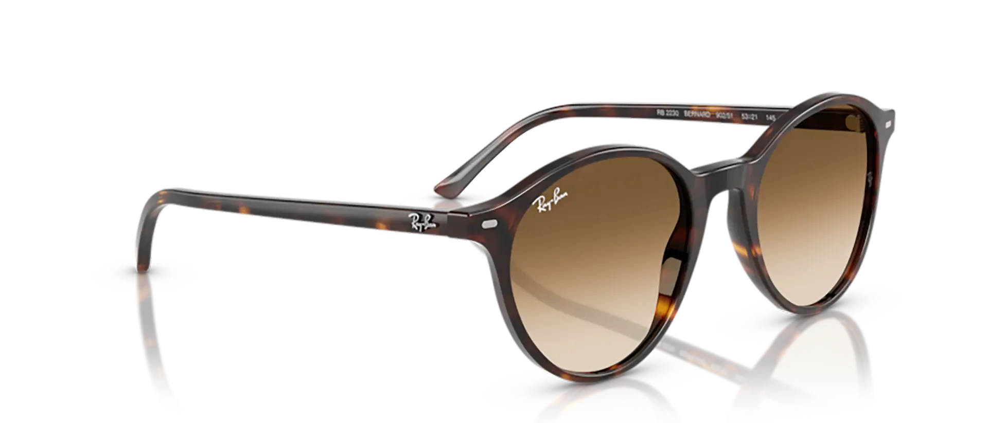 Dodatni prikaz 5: Ray-Ban Bernard RB2230 902/51 uniseks sunčane naočale – okvir Havana uzorka u smeđoj boji i leće u smeđoj boji, u prozirnoj izvedbi i s gradijentom