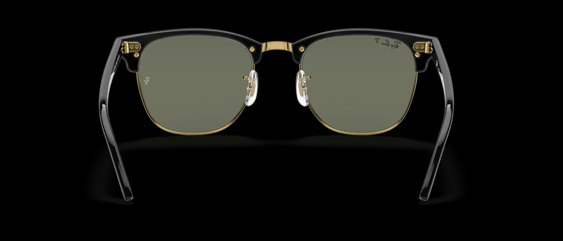 Dodatni prikaz 4: Ray-Ban Clubmaster RB3016 901/58 uniseks sunčane naočale – okvir u zlatnoj i crnoj boji i leće u zelenoj boji