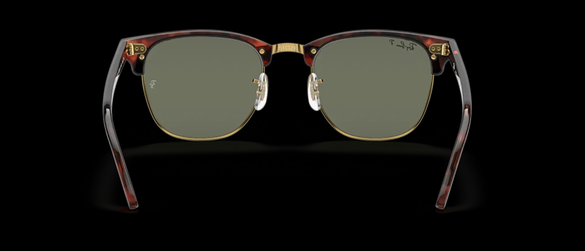 Dodatni prikaz 4: Ray-Ban Clubmaster RB3016 990/58 uniseks sunčane naočale – okvir u zlatnoj, smeđoj i crnoj boji i leće u zelenoj boji