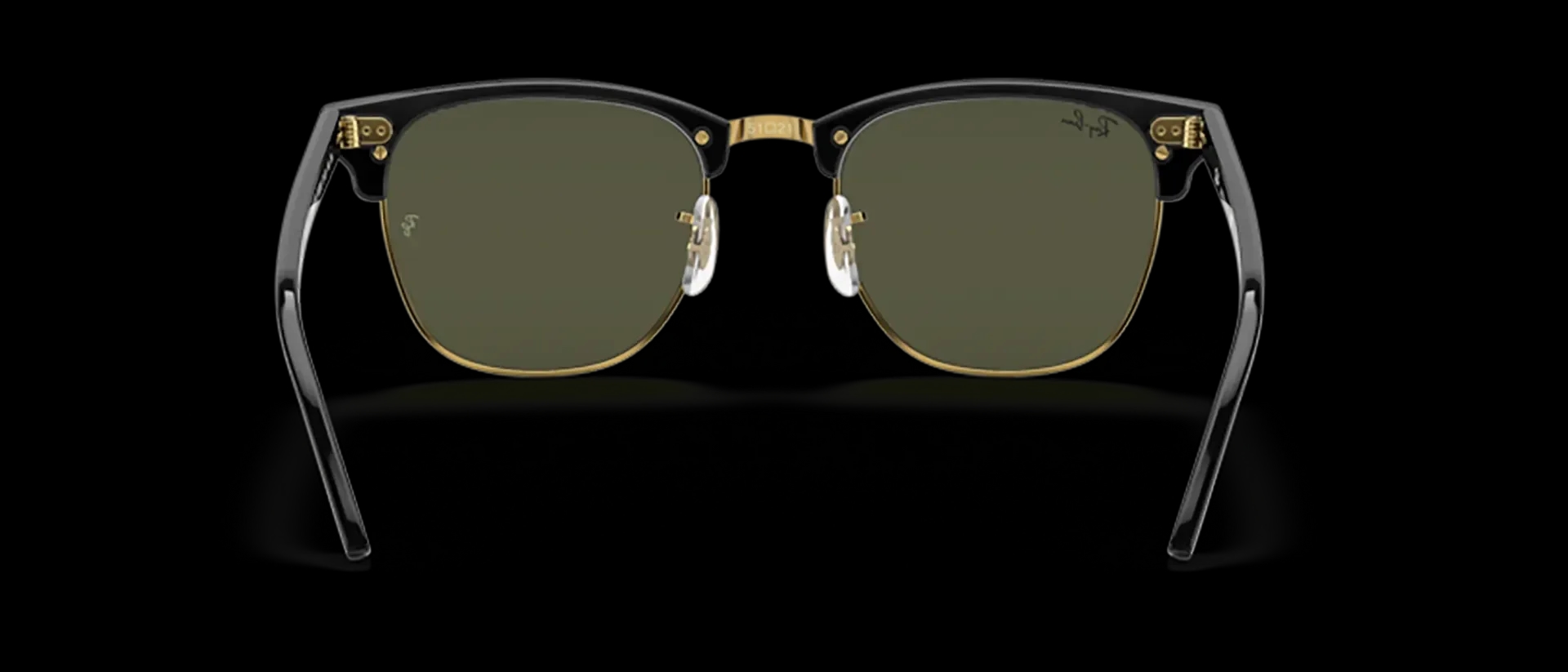 Dodatni prikaz 4: Ray-Ban Clubmaster RB3016 W0365 uniseks sunčane naočale – okvir u zlatnoj i crnoj boji i leće u zelenoj boji