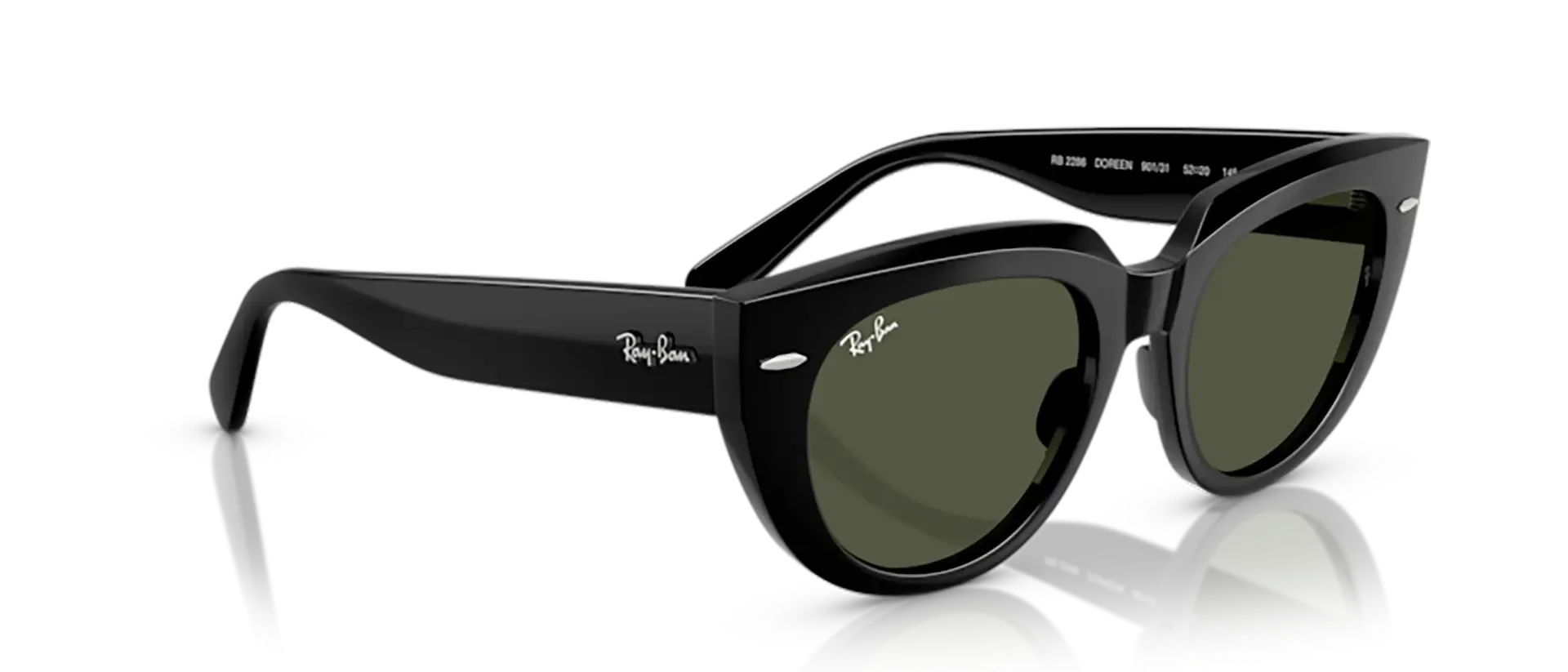 Dodatni prikaz 5: Ray-Ban Doreen RB2286 901/31 ženske sunčane naočale – okvir u crnoj boji i leće u zelenoj boji