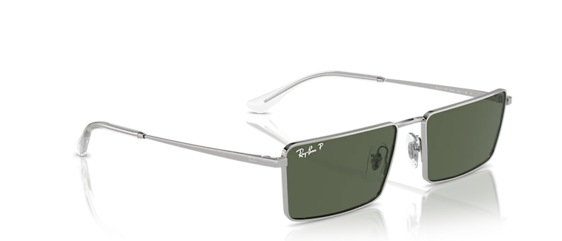 Dodatni prikaz 5: Ray-Ban Emy RB3741 003/9A uniseks sunčane naočale – okvir u srebrnoj boji i leće u zelenoj boji