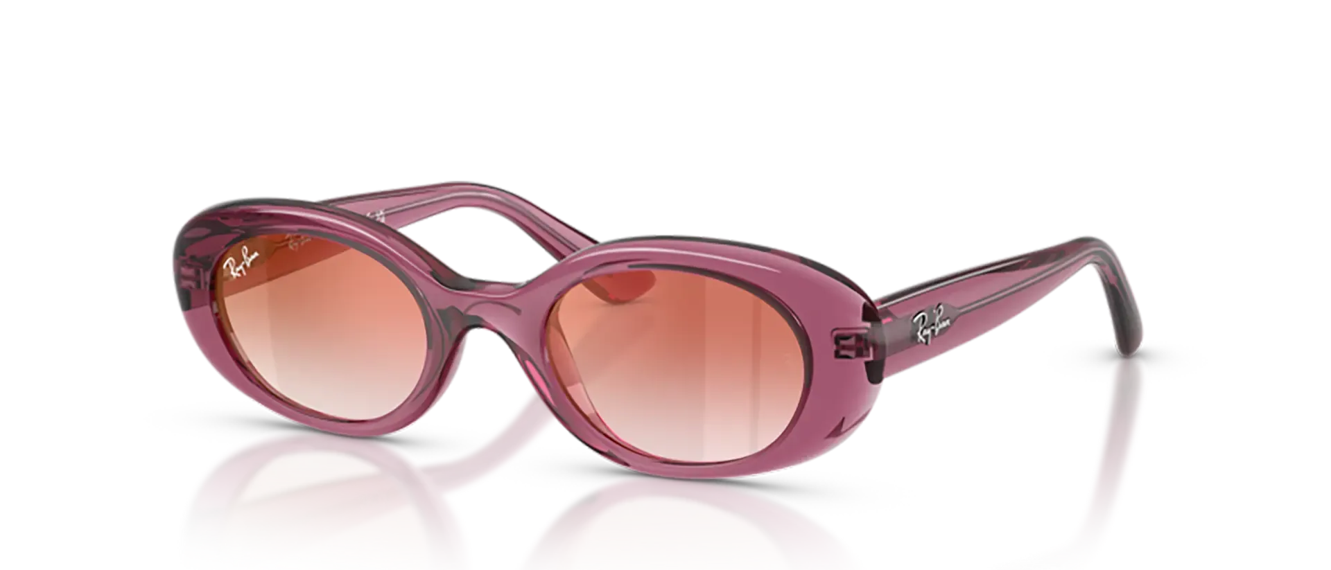 Dodatni prikaz 2: Ray-Ban JUNIOR RJ9141S 7217V0 ženske sunčane naočale – okvir u ljubičastoj boji i leće u crvenoj boji, u prozirnoj izvedbi i s gradijentom