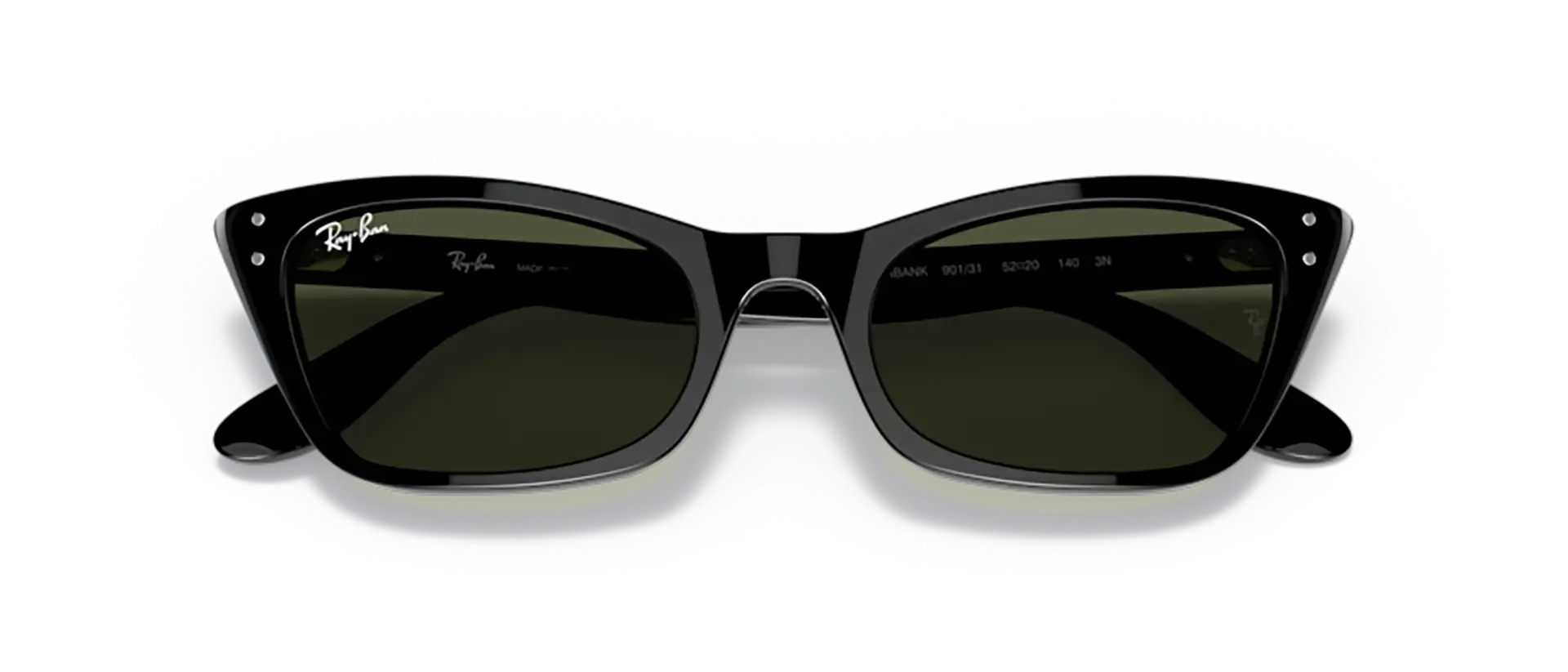 Dodatni prikaz 6: Ray-Ban Lady burbank RB2299 901/31 ženske sunčane naočale – okvir u crnoj boji i leće u zelenoj boji