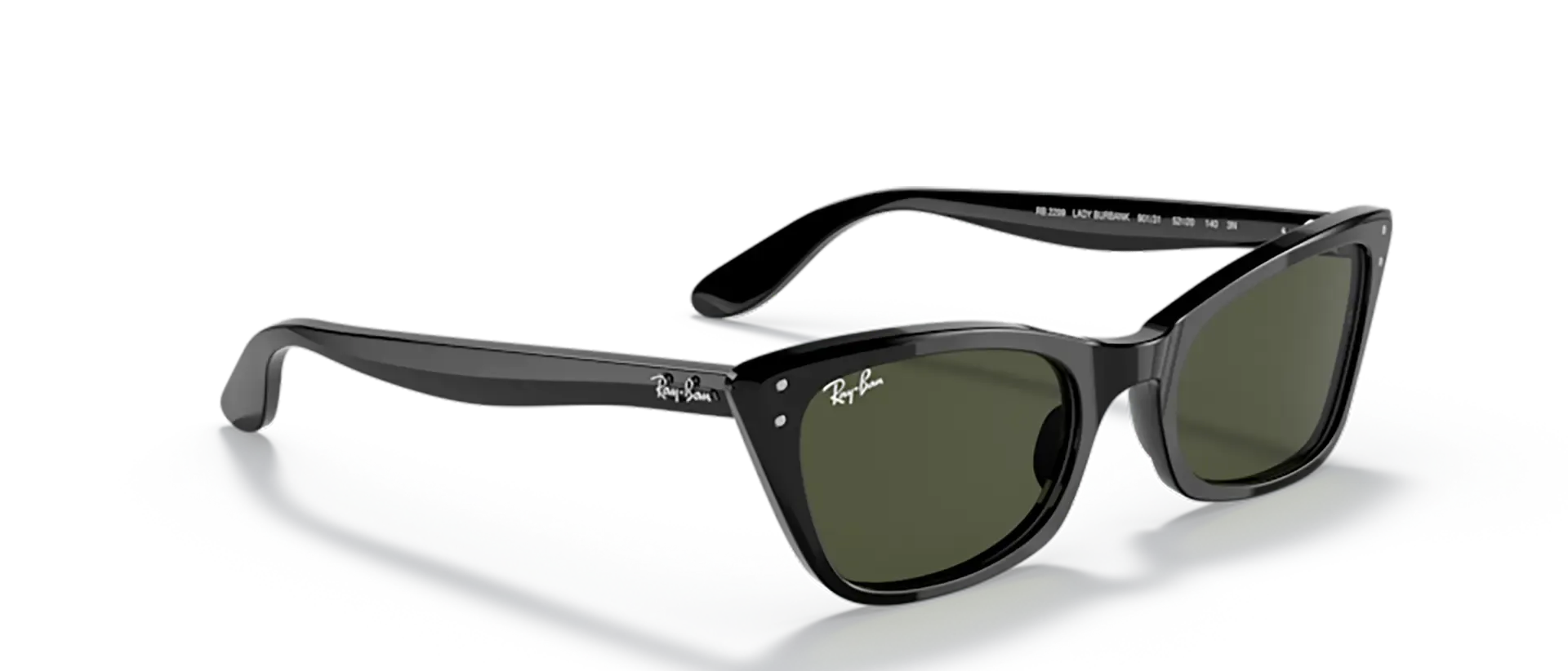 Dodatni prikaz 5: Ray-Ban Lady burbank RB2299 901/31 ženske sunčane naočale – okvir u crnoj boji i leće u zelenoj boji