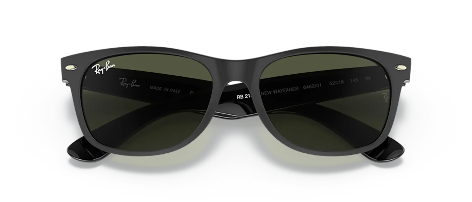 Dodatni prikaz 6: Ray-Ban New wayfarer RB2132 646231 uniseks sunčane naočale – okvir u crnoj boji i leće u zelenoj boji