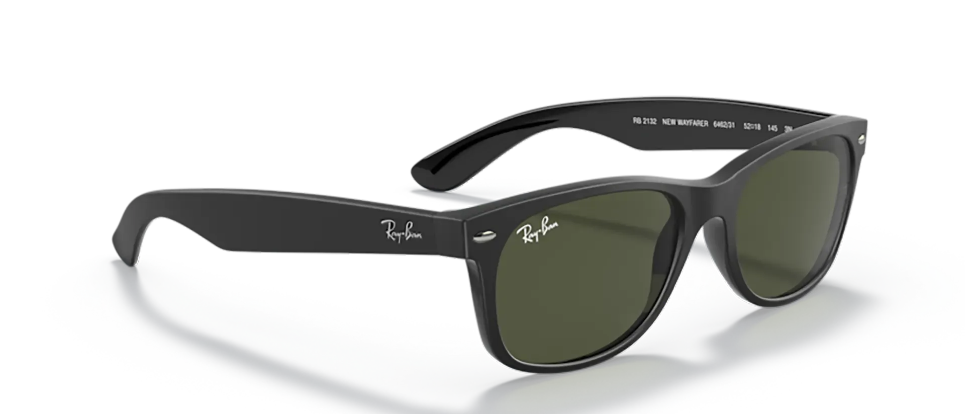 Dodatni prikaz 5: Ray-Ban New wayfarer RB2132 646231 uniseks sunčane naočale – okvir u crnoj boji i leće u zelenoj boji