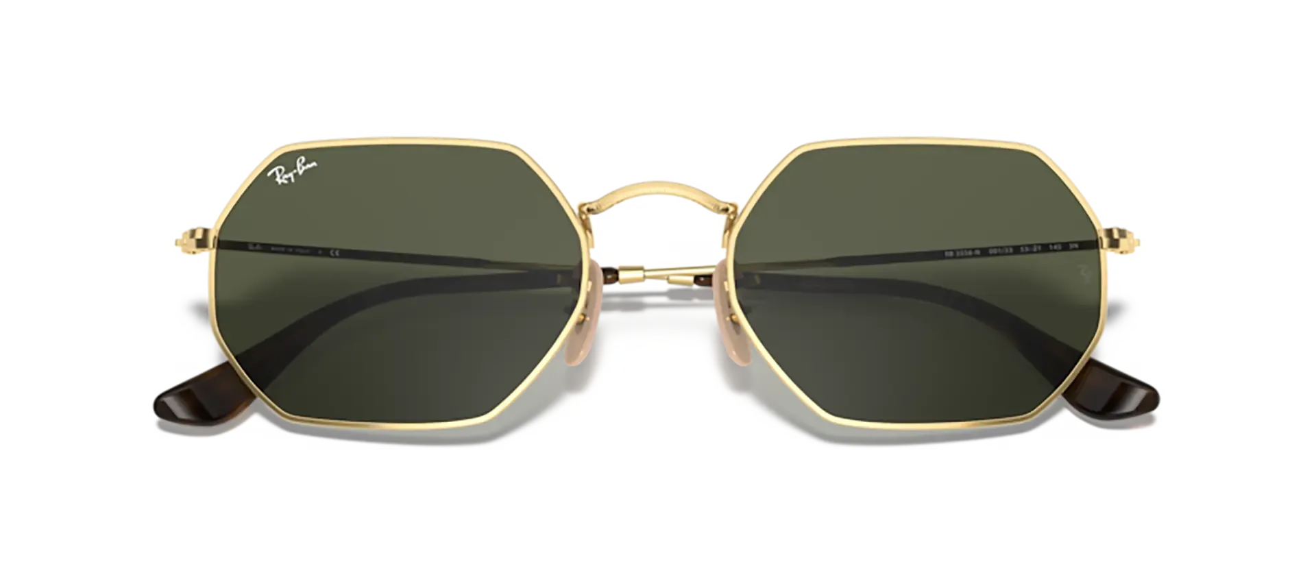 Dodatni prikaz 6: Ray-Ban Octagonal RB3556N 001 uniseks sunčane naočale – okvir u zlatnoj boji i leće u zelenoj boji