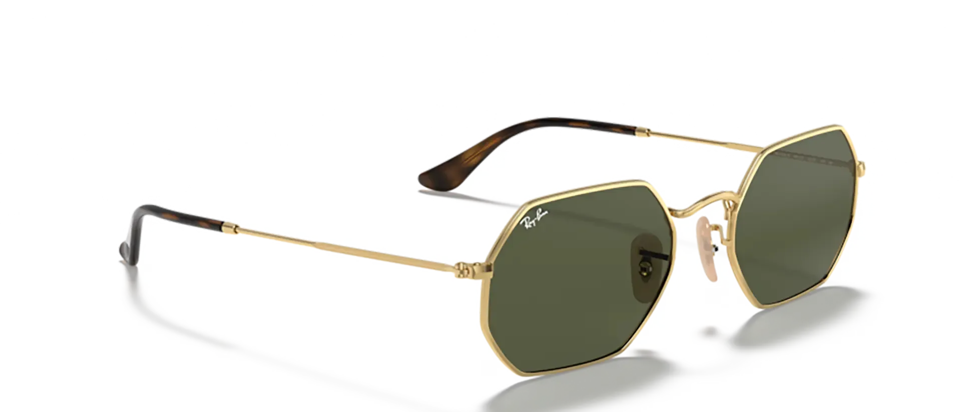 Dodatni prikaz 5: Ray-Ban Octagonal RB3556N 001 uniseks sunčane naočale – okvir u zlatnoj boji i leće u zelenoj boji