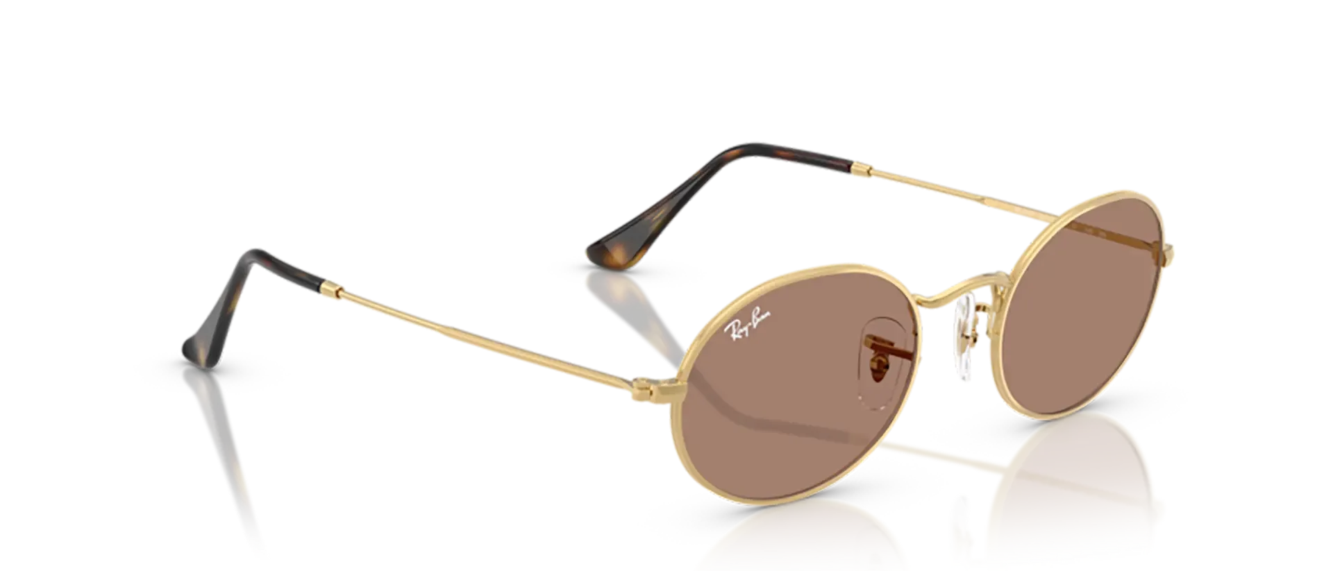 Dodatni prikaz 5: Ray-Ban Oval RB3547 001/1A uniseks sunčane naočale – okvir u zlatnoj boji i leće u ljubičastoj boji
