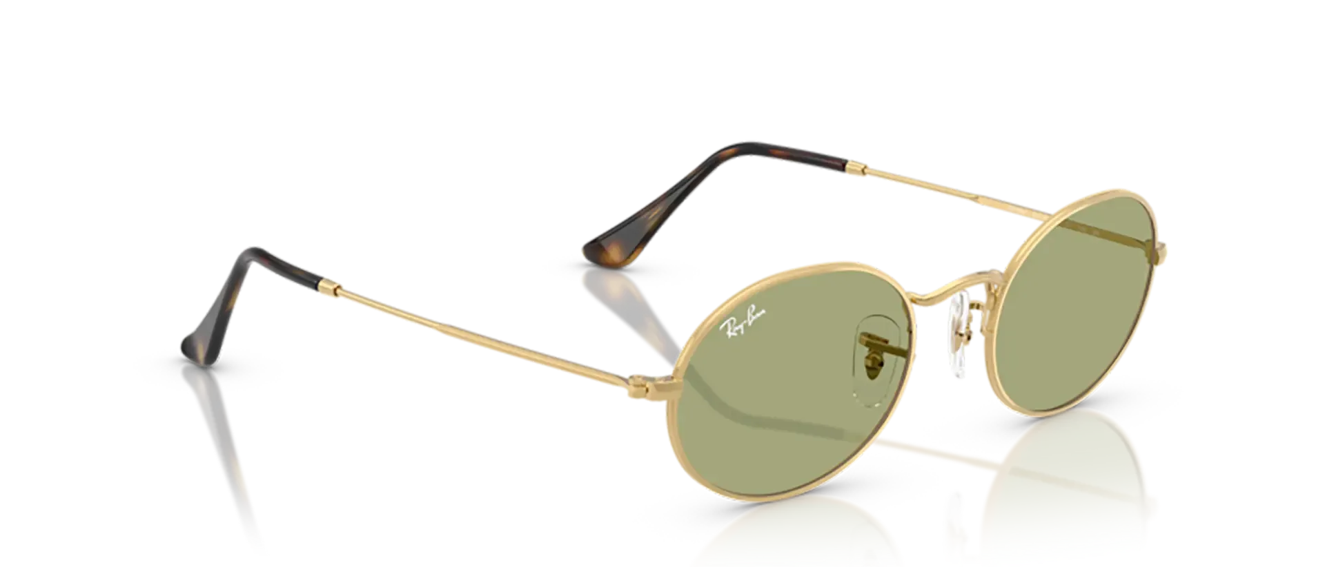 Dodatni prikaz 5: Ray-Ban Oval RB3547 001/4E uniseks sunčane naočale – okvir u zlatnoj boji i leće u zelenoj boji
