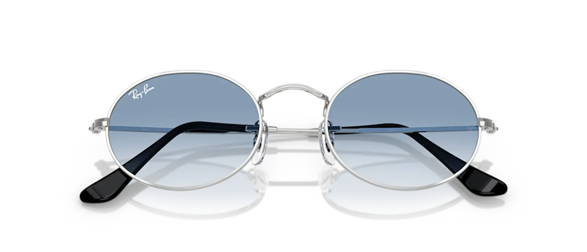 Dodatni prikaz 6: Ray-Ban Oval RB3547 003/3F uniseks sunčane naočale – okvir u srebrnoj boji i leće u plavoj boji, u prozirnoj izvedbi i s gradijentom