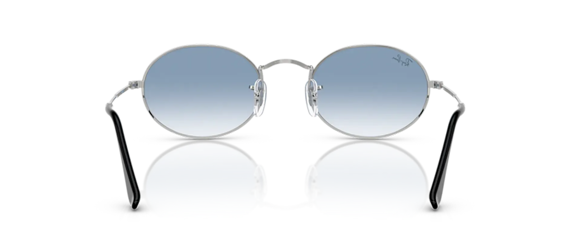 Dodatni prikaz 4: Ray-Ban Oval RB3547 003/3F uniseks sunčane naočale – okvir u srebrnoj boji i leće u plavoj boji, u prozirnoj izvedbi i s gradijentom