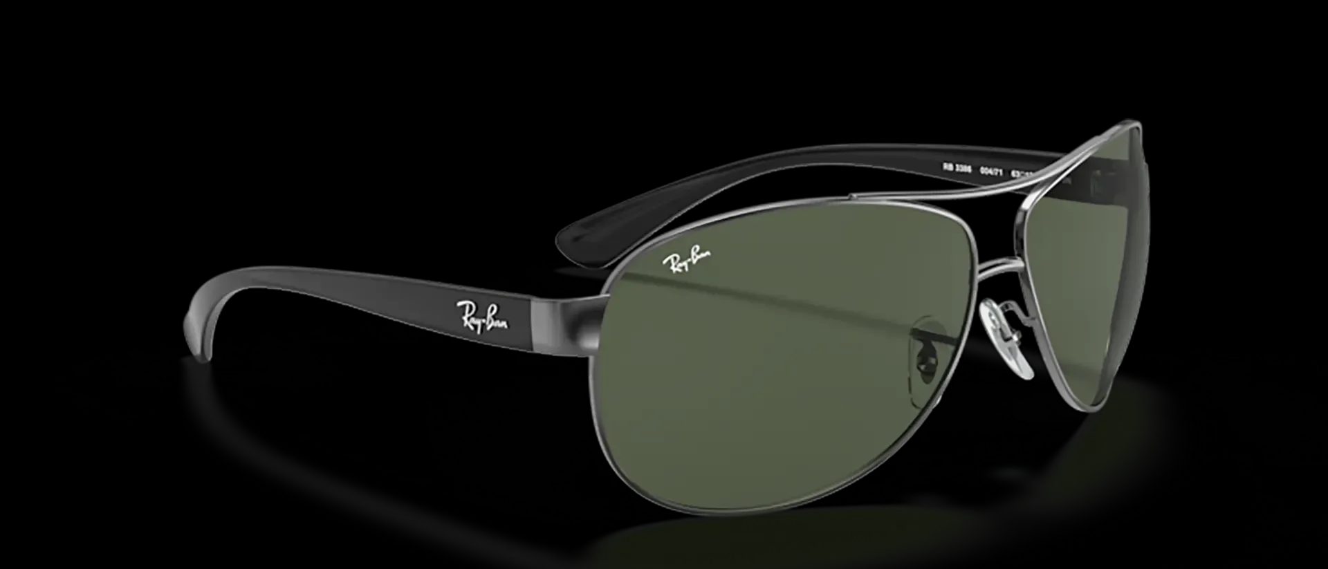 Dodatni prikaz 5: Ray-Ban RB3386 004/71 muške sunčane naočale – okvir u sivoj boji i leće u zelenoj boji