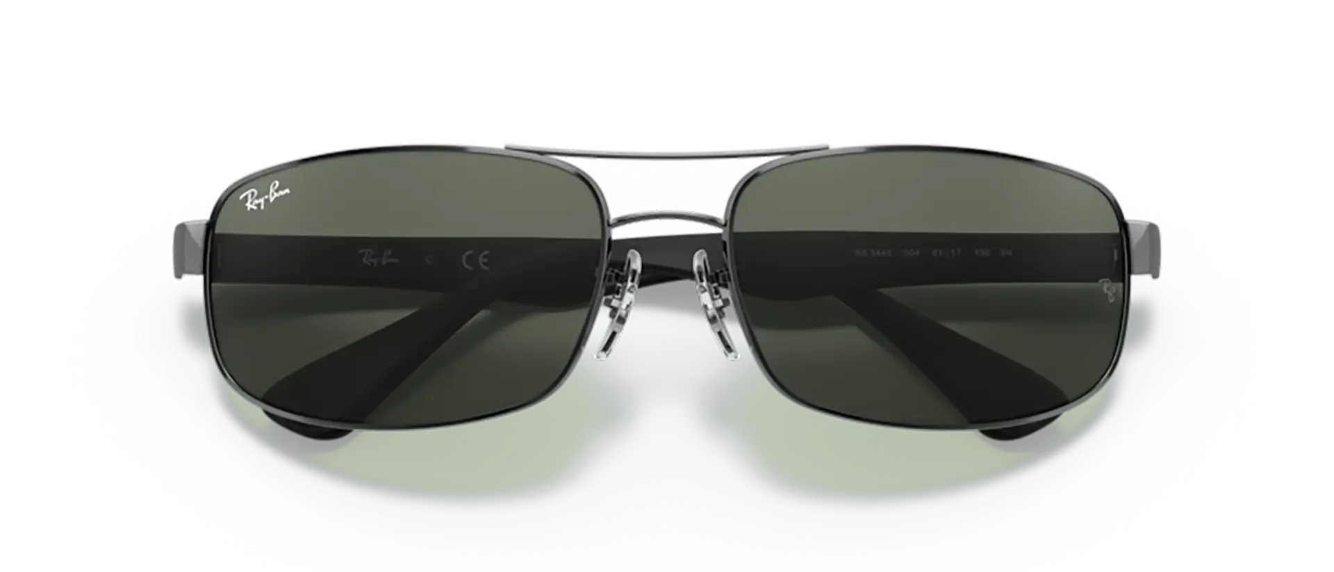 Dodatni prikaz 6: Ray-Ban RB3445 004 muške sunčane naočale – okvir u crnoj i sivoj boji i leće u zelenoj boji