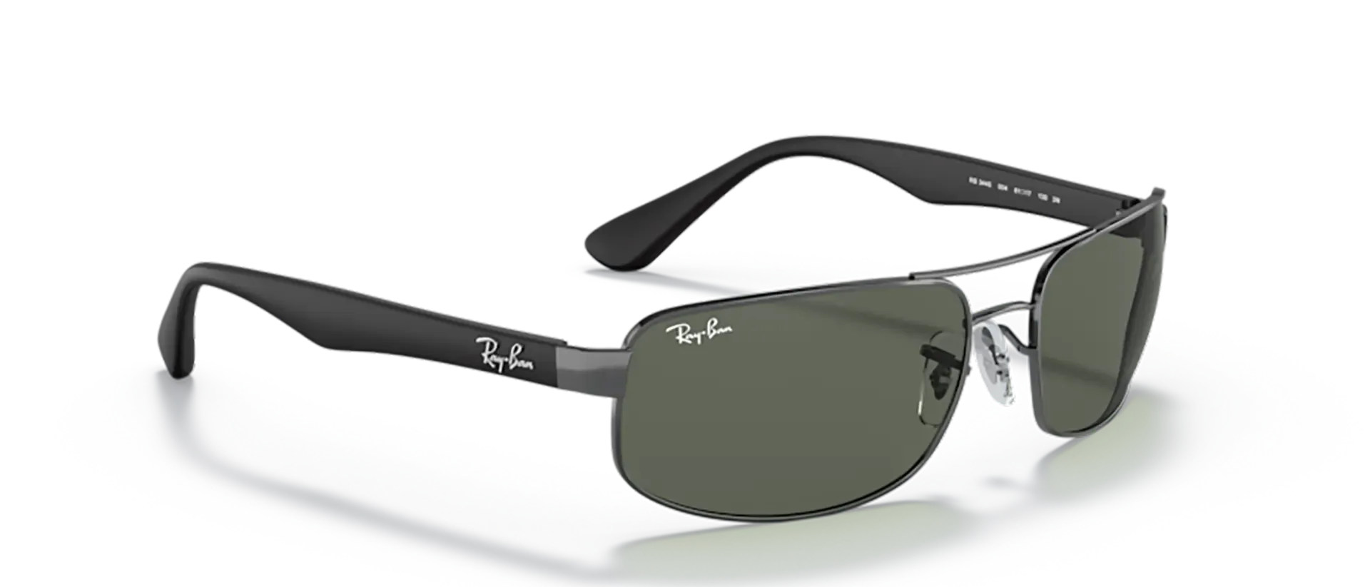 Dodatni prikaz 5: Ray-Ban RB3445 004 muške sunčane naočale – okvir u crnoj i sivoj boji i leće u zelenoj boji