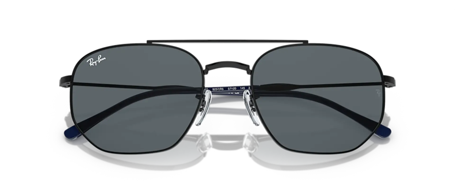 Dodatni prikaz 6: Ray-Ban RB3707 9257R5 uniseks sunčane naočale – okvir u crnoj boji i leće u plavoj boji
