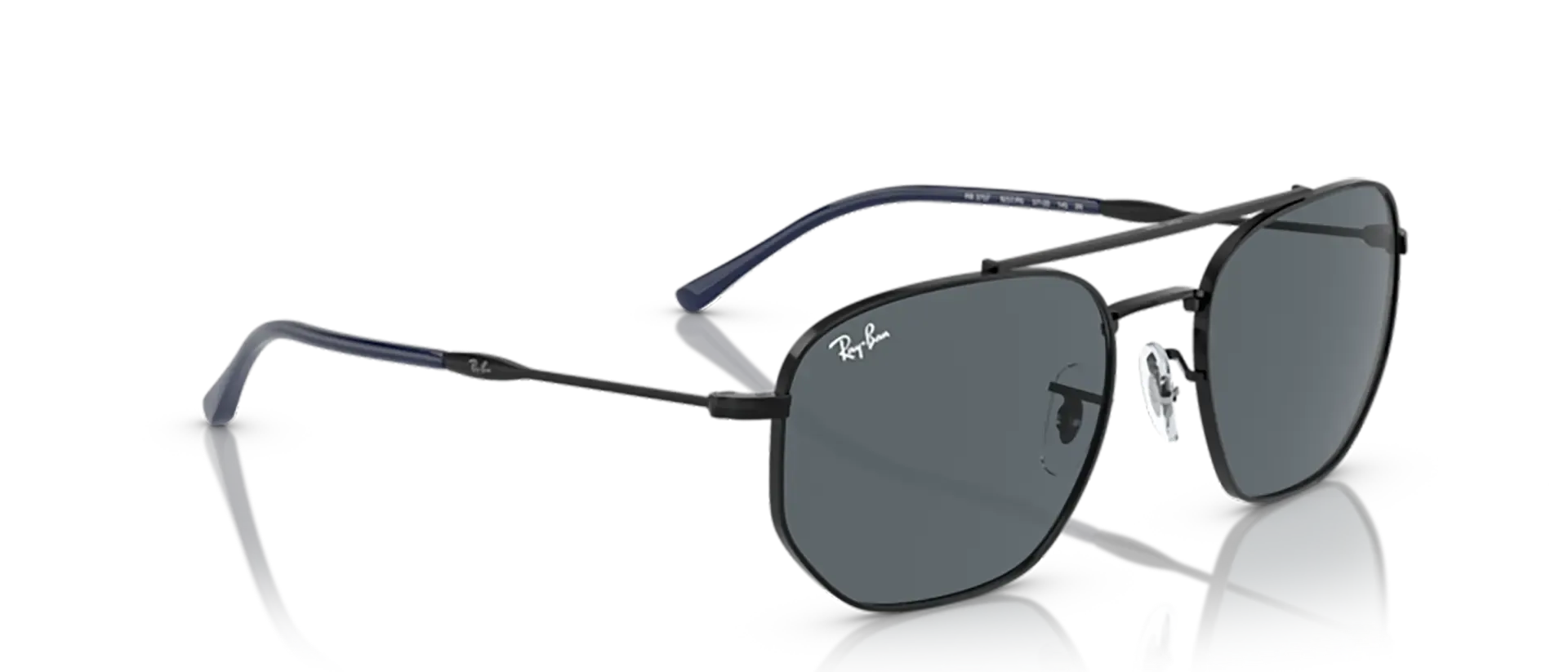 Dodatni prikaz 5: Ray-Ban RB3707 9257R5 uniseks sunčane naočale – okvir u crnoj boji i leće u plavoj boji