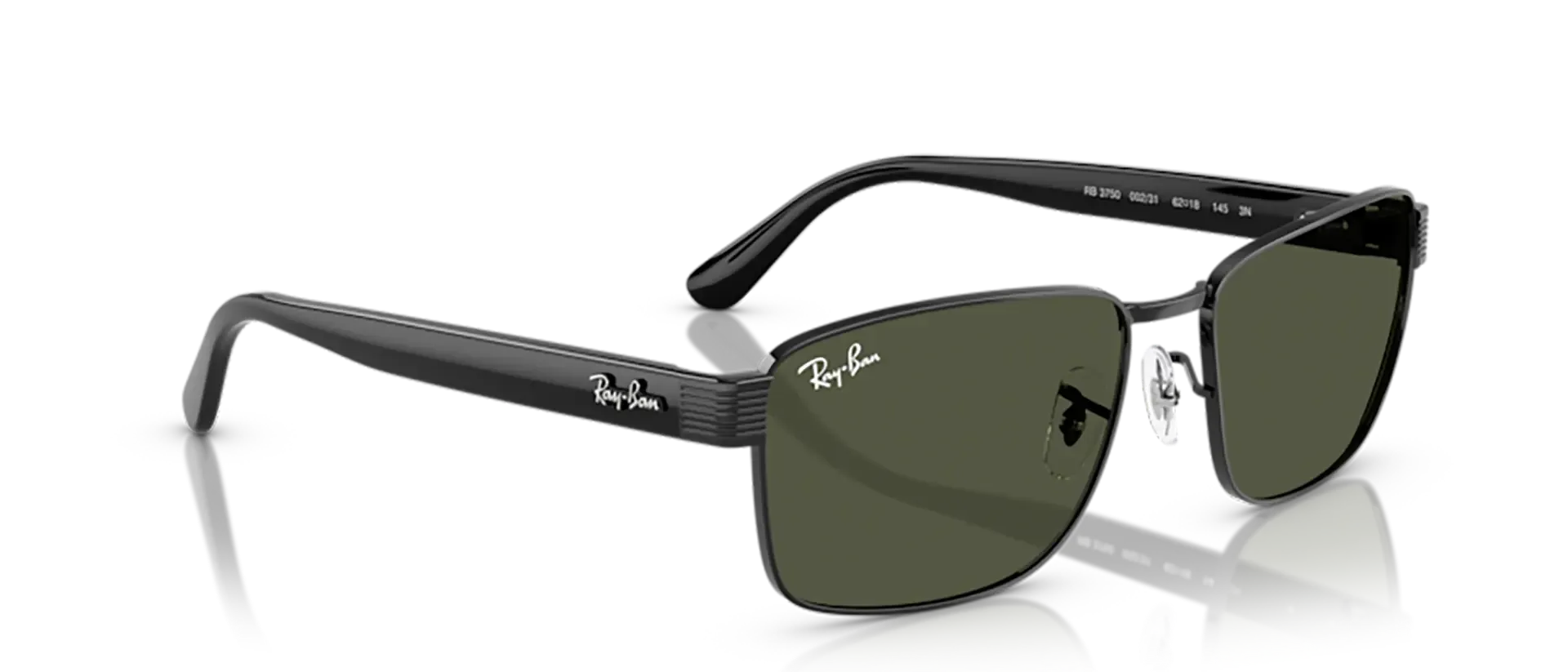 Dodatni prikaz 5: Ray-Ban RB3750 002/31 uniseks sunčane naočale – okvir u crnoj boji i leće u zelenoj boji
