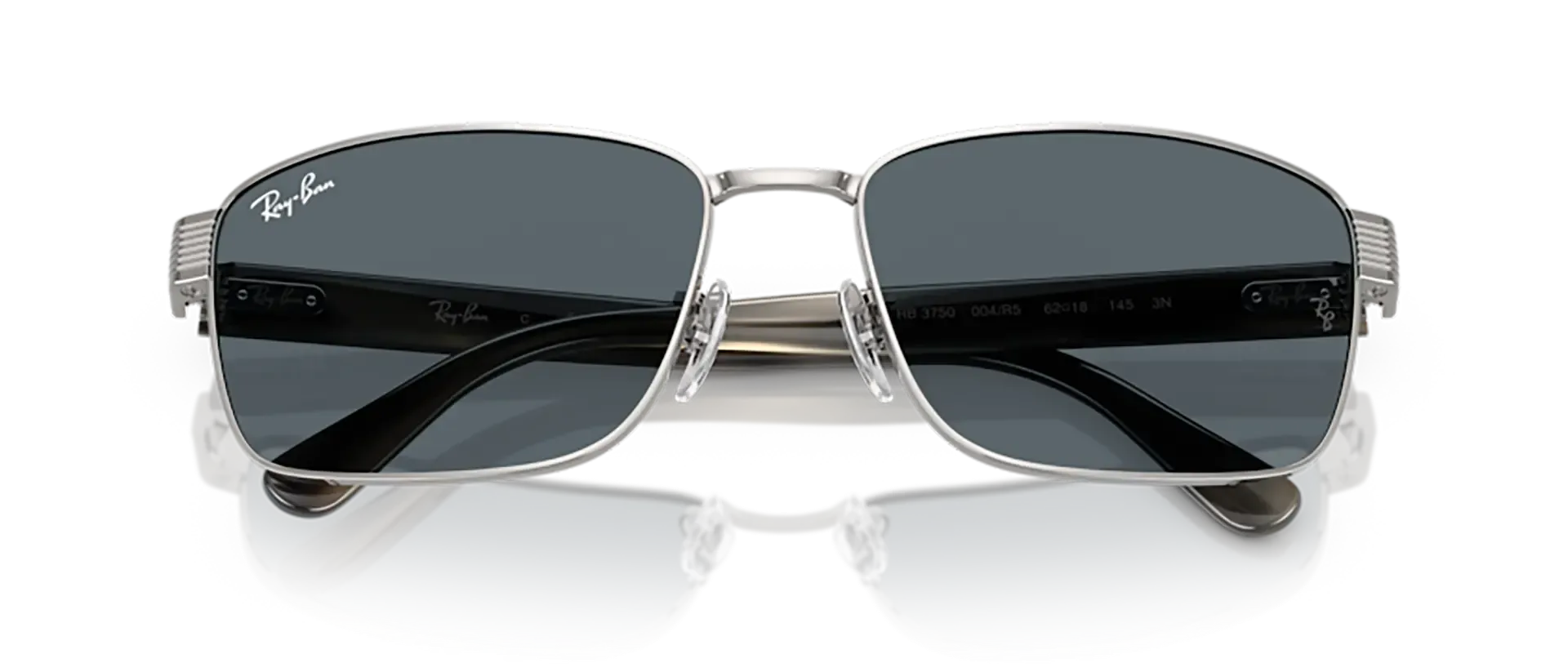 Dodatni prikaz 6: Ray-Ban RB3750 004/R5 uniseks sunčane naočale – okvir u crnoj i sivoj boji i leće u plavoj boji