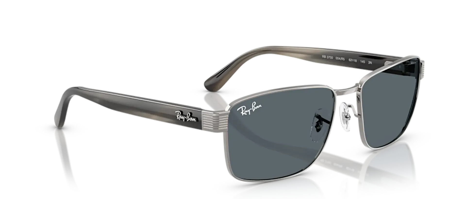 Dodatni prikaz 5: Ray-Ban RB3750 004/R5 uniseks sunčane naočale – okvir u crnoj i sivoj boji i leće u plavoj boji