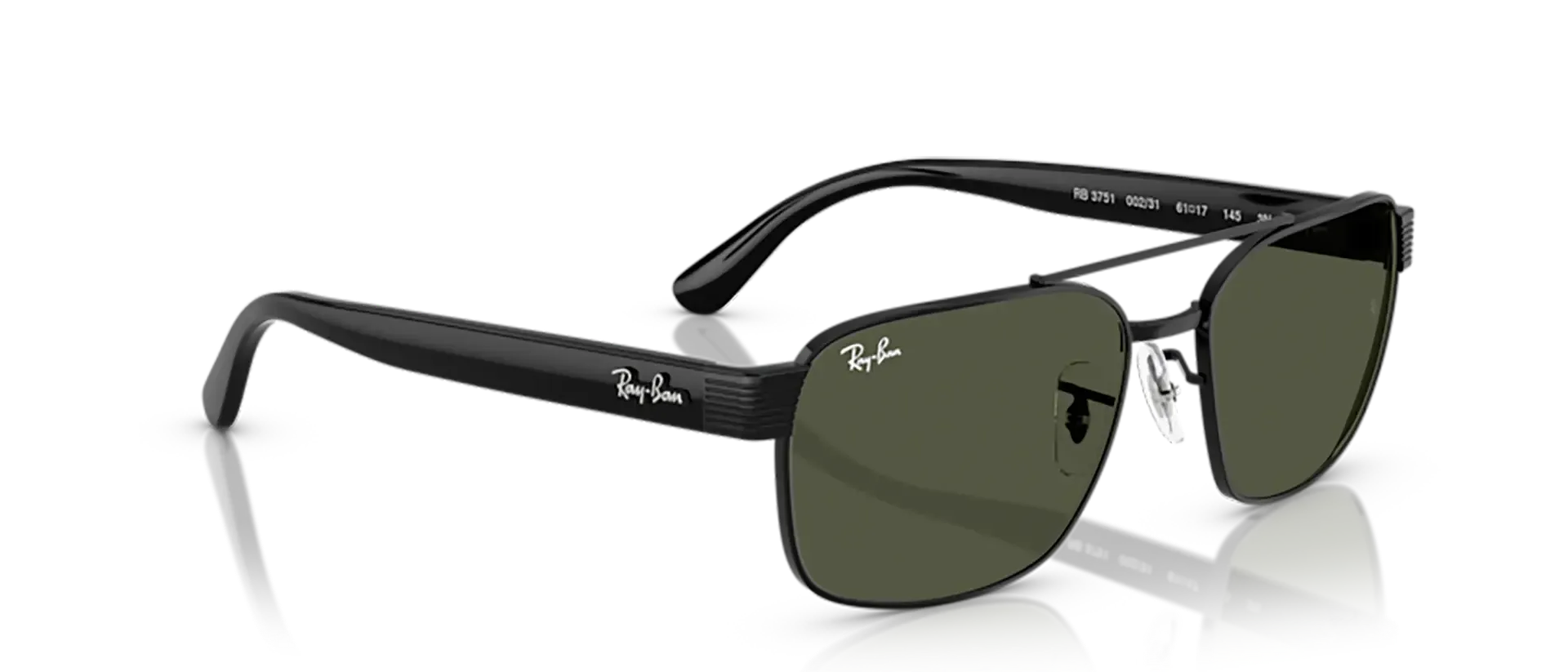 Dodatni prikaz 5: Ray-Ban RB3751 002/31 uniseks sunčane naočale – okvir u crnoj boji i leće u zelenoj boji
