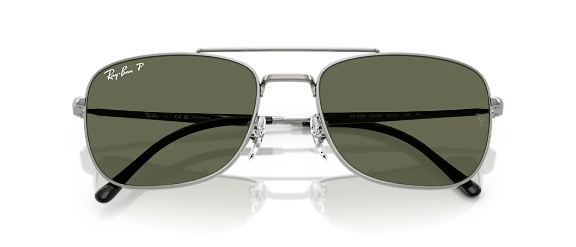 Dodatni prikaz 6: Ray-Ban RB3755 004/58 uniseks sunčane naočale – okvir u crnoj i sivoj boji i leće u zelenoj boji