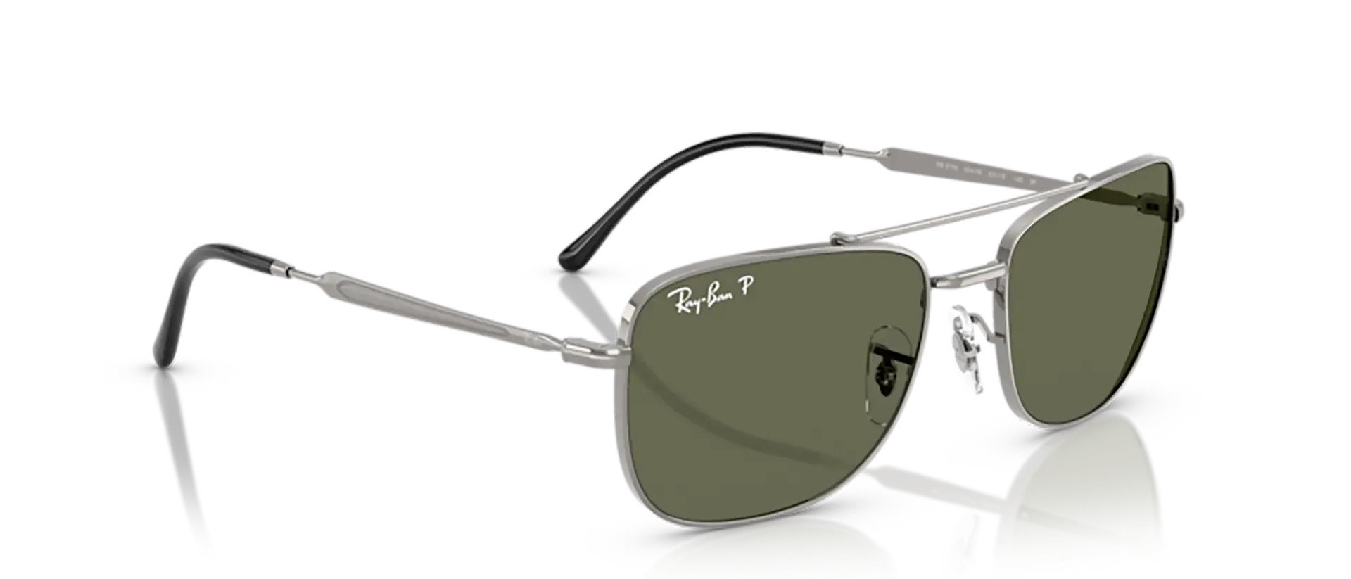 Dodatni prikaz 5: Ray-Ban RB3755 004/58 uniseks sunčane naočale – okvir u crnoj i sivoj boji i leće u zelenoj boji