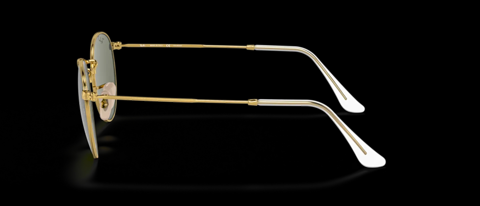Dodatni prikaz 3: Ray-Ban Round metal RB3447 001/58 muške sunčane naočale – okvir u zlatnoj boji i leće u zelenoj boji