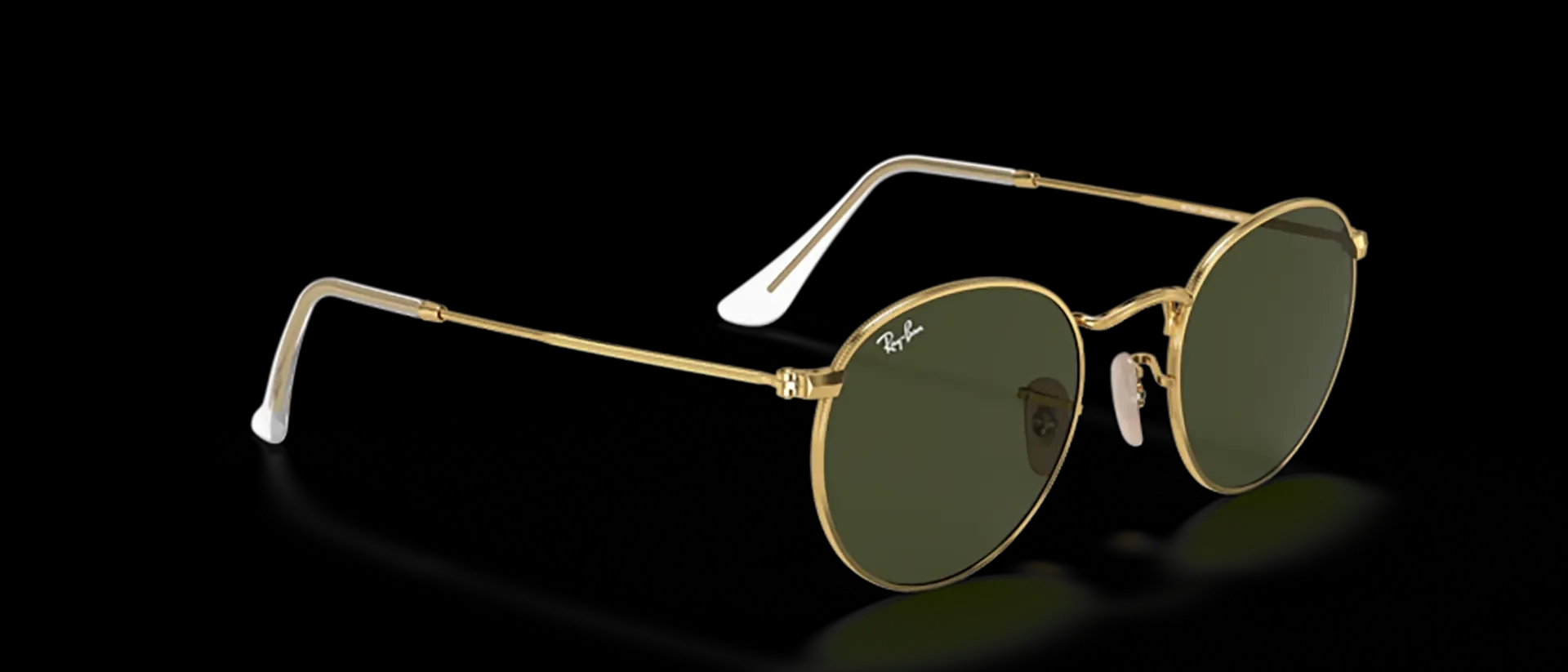 Dodatni prikaz 5: Ray-Ban Round metal RB3447 001 muške sunčane naočale – okvir u zlatnoj boji i leće u zelenoj boji