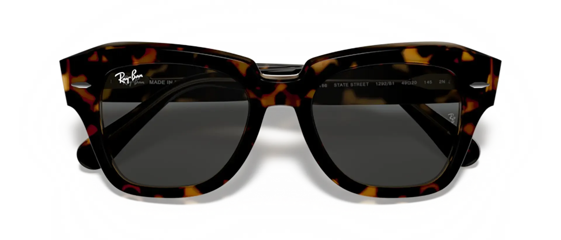 Dodatni prikaz 6: Ray-Ban State street RB2186 1292B1 uniseks sunčane naočale – okvir Havana uzorka u smeđoj boji i u prozirnoj izvedbi i leće u sivoj boji
