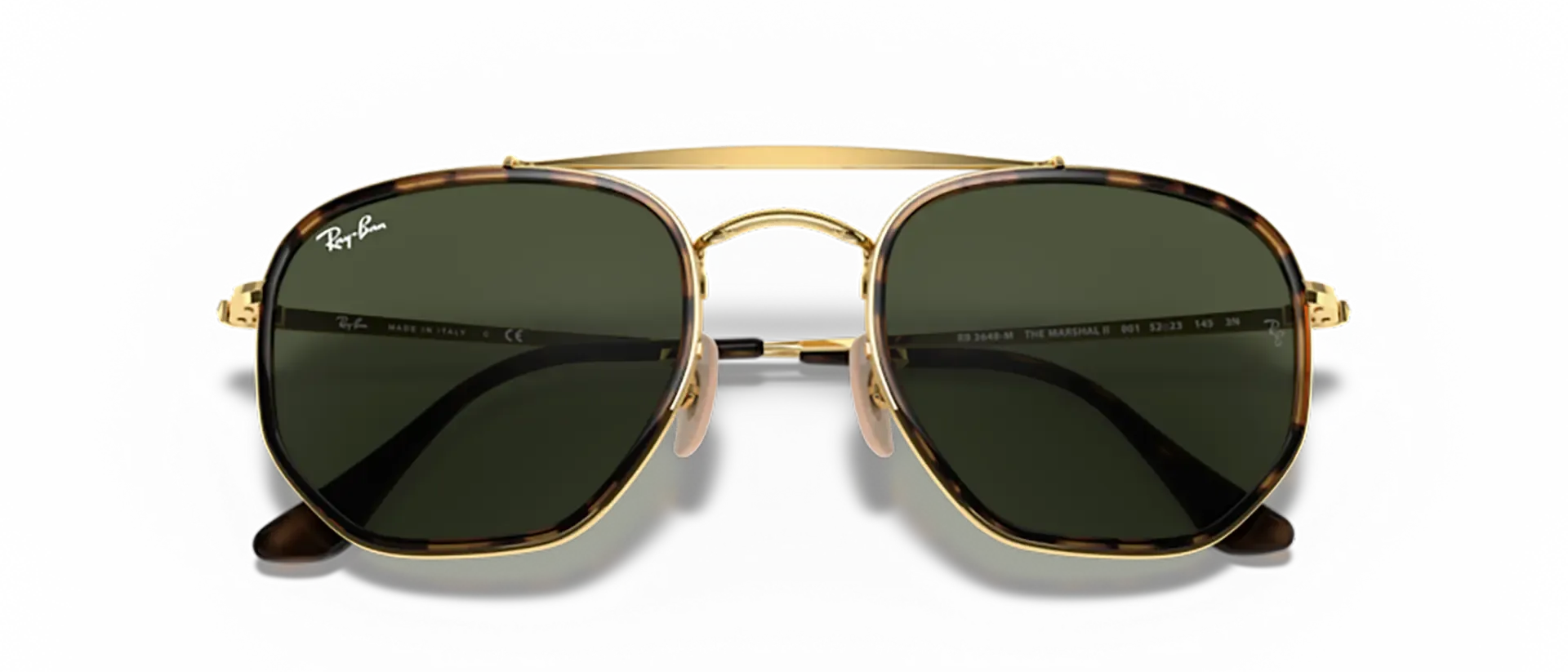 Dodatni prikaz 6: Ray-Ban The marshal ii RB3648M 001 uniseks sunčane naočale – okvir u zlatnoj boji i leće u zelenoj boji