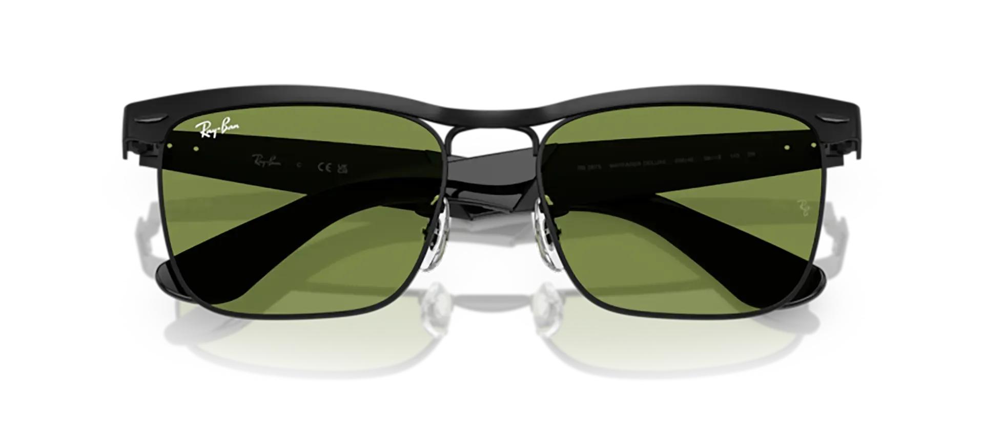 Dodatni prikaz 6: Ray-Ban Wayfarer deluxe RB3875 006/4E uniseks sunčane naočale – okvir u crnoj boji i leće u zelenoj boji