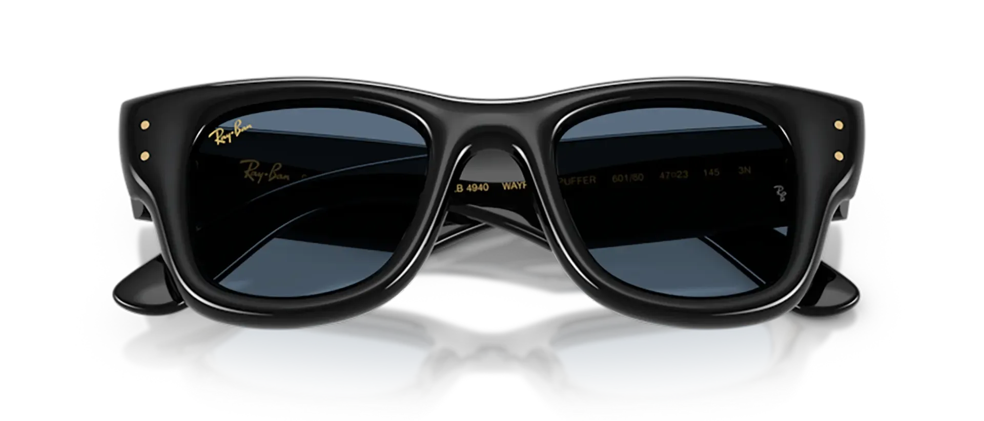 Dodatni prikaz 6: Ray-Ban Wayfarer puffer RB4940 601/80 uniseks sunčane naočale – okvir u crnoj boji i leće u plavoj boji